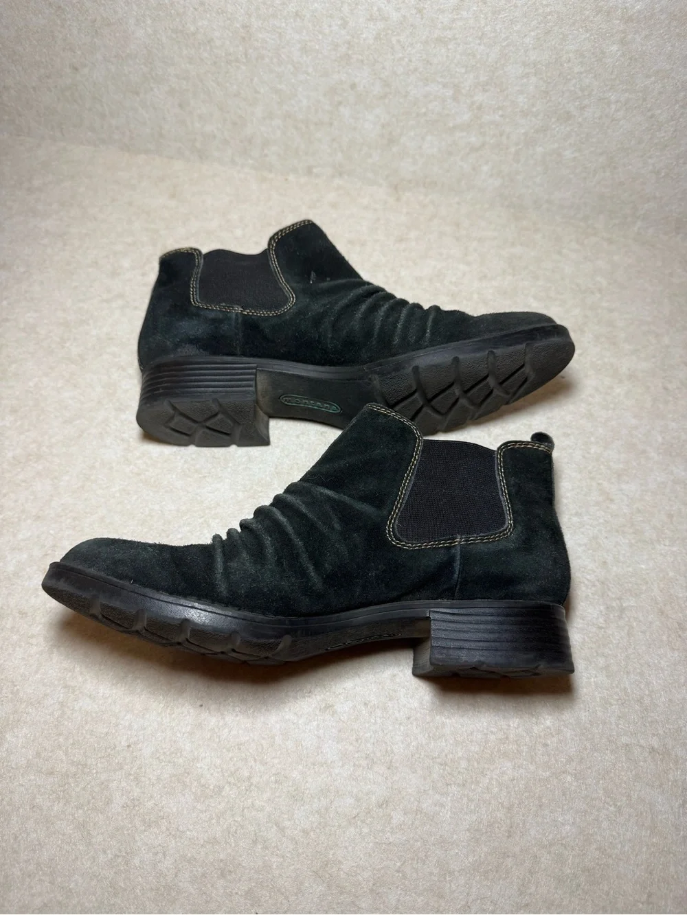 Montana Artisan Crafted Black Leather Suede Ankle Boots Booties Size 7 1/2 M